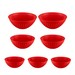 Conjunto 7 Saladeiras Gomadas Vermelho Uz