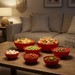 Conjunto 7 Saladeiras Gomadas Vermelho Uz