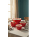 Conjunto 4 Potes Redondos Multiuso Vermelho Uz