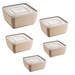 Conjunto 5 Potes Quadrdados Multiuso Cappuccino Uz