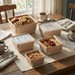 Conjunto 5 Potes Quadrdados Multiuso Cappuccino Uz