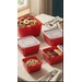 Conjunto 5 Potes Quadrdados Multiuso Vermelho Uz