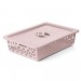 Cesto Organizador Raso com Tampa 9 Litros Rosa