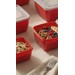 Conjunto 5 Potes Quadrdados Multiuso Vermelho Uz