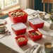 Conjunto 5 Potes Quadrdados Multiuso Vermelho Uz
