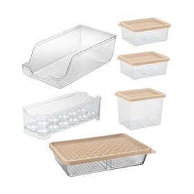 Conjunto 6 Organizadores Geladeira/Despensa Cappuccino Uz