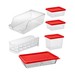 Conjunto 6 Organizadores Geladeira/Despensa Vermelho Uz
