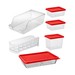 Conjunto 6 Organizadores Geladeira/Despensa Vermelho Uz
