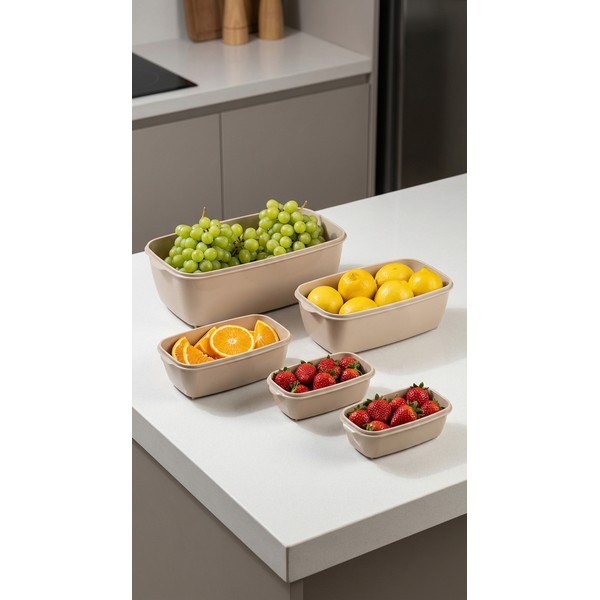 Conjunto 5 Potes Multiuso Cappuccino Uz
