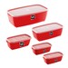 Conjunto 5 Potes Multiuso Vermelho Uz