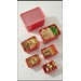 Conjunto 6 Potes Multiuso Quadrados Vermelho Uz