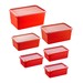Conjunto 6 Potes Multiuso Quadrados Vermelho Uz