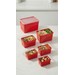 Conjunto 6 Potes Multiuso Quadrados Vermelho Uz