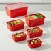 Conjunto 6 Potes Multiuso Quadrados Vermelho Uz