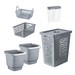 Conjunto 6 Peças para Lavanderia Cinza Uz