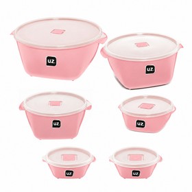 Conjunto 6 Potes Multiuso Rosa Uz