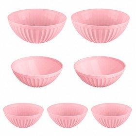 Conjunto 7 Saladeiras Gomadas Rosa Uz