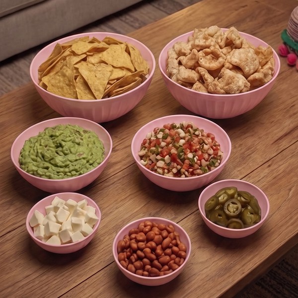 Conjunto 7 Saladeiras Gomadas Rosa Uz