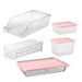 Conjunto 6 Organizadores Geladeira/Despensa Rosa Uz