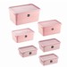 Conjunto 6 Potes Multiuso Quadrados Rosa Uz