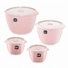 Conjunto 4 Potes Redondos Multiuso Rosa Uz