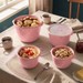 Conjunto 4 Potes Redondos Multiuso Rosa Uz