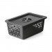 Cesto Organizador M com Tampa 5 Litros Preto