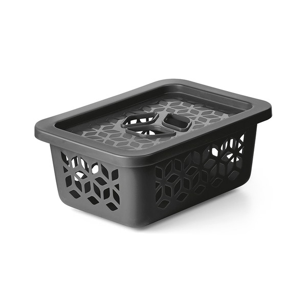 Cesto Organizador P com Tampa 1,5 Litros Preto