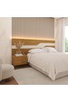 Cabeceira Queen Wave 234cm 100% Mdf com Led Xingu/Bege Dunas Vistato Móveis