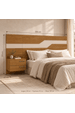 Cabeceira Queen Wave 234cm 100% Mdf com Led Xingu/Bege Dunas Vistato Móveis