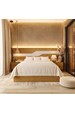 Cabeceira Queen Wave 287cm com Led 100% Mdf Xingu/Bege Dunas Vistato Móveis