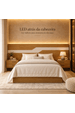 Cabeceira Queen Wave 287cm com Led 100% Mdf Xingu/Bege Dunas Vistato Móveis