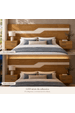 Cabeceira Queen Wave 287cm com Led 100% Mdf Xingu/Bege Dunas Vistato Móveis