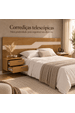 Cabeceira Queen Wave 287cm com Led 100% Mdf Xingu/Bege Dunas Vistato Móveis