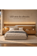Cabeceira Queen Wave 340cm 100% Mdf com Led Xingu/Bege Dunas Vistato Móveis