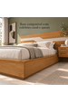 Cama Casal/Queen 234cm com Cabeceira e Led Lora Xingu/Bege Dunas Lado Direito Vistato Móveis