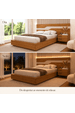 Cama Casal/Queen 234cm com Cabeceira e Led Lora Xingu/Bege Dunas Lado Direito Vistato Móveis