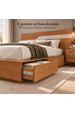 Cama Casal/Queen 287cm com Cabeceira e Led Lora Xingu/Bege Lado Direito Dunas Vistato Móveis