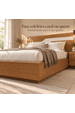 Cama Casal/Queen 287cm com Cabeceira e Led Lora Xingu/Bege Lado Direito Dunas Vistato Móveis