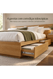 Cama Casal/Queen 287cm com Cabeceira e Led Lora Xingu/Bege Dunas Vistato Móveis
