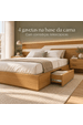 Cama Casal/Queen 340cm com Cabeceira e Led Lora Xingu/Bege Dunas Vistato Móveis
